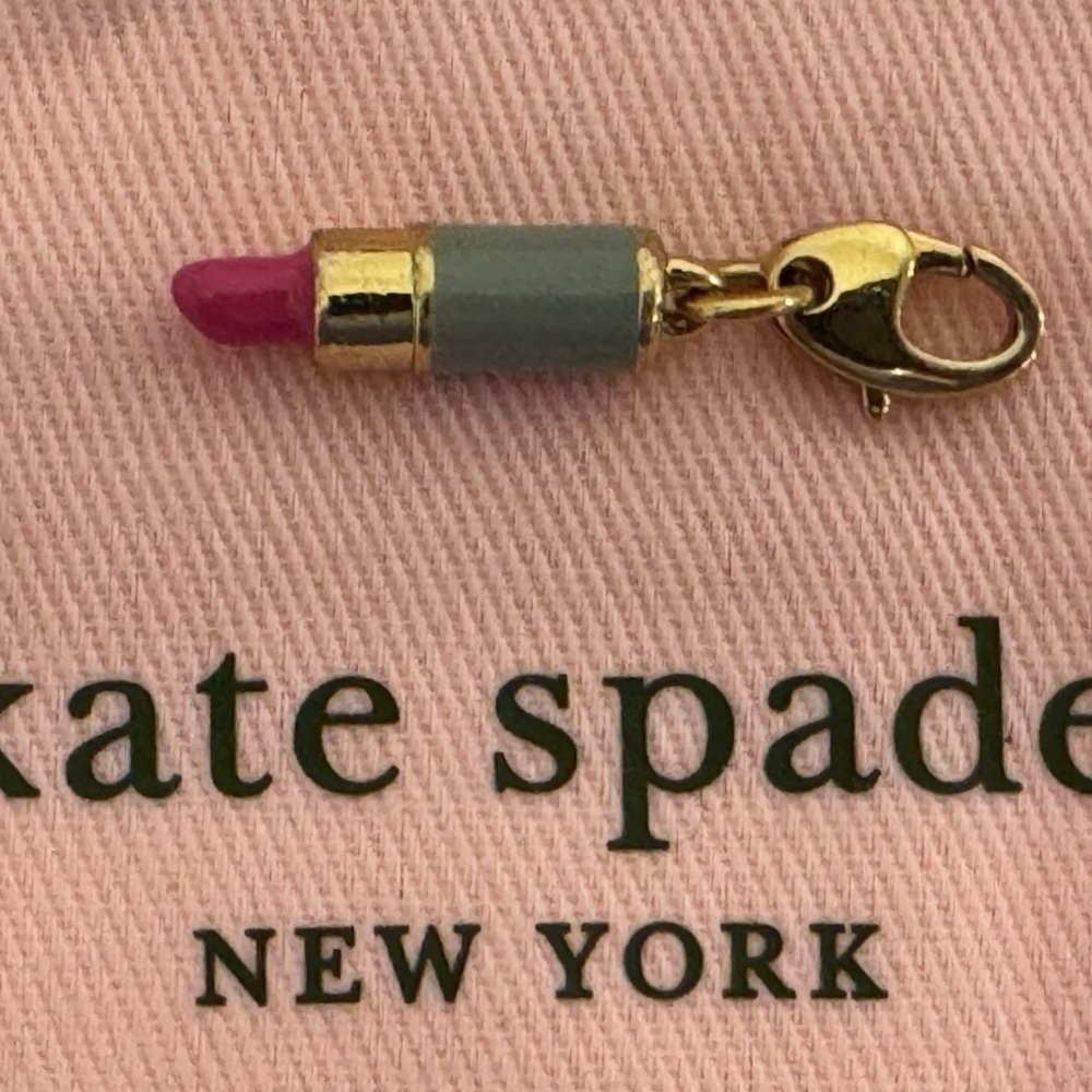 KATE SPADE Lipstick 12 KT Plated Charm (No Bracelet) - Picture 2 of 5